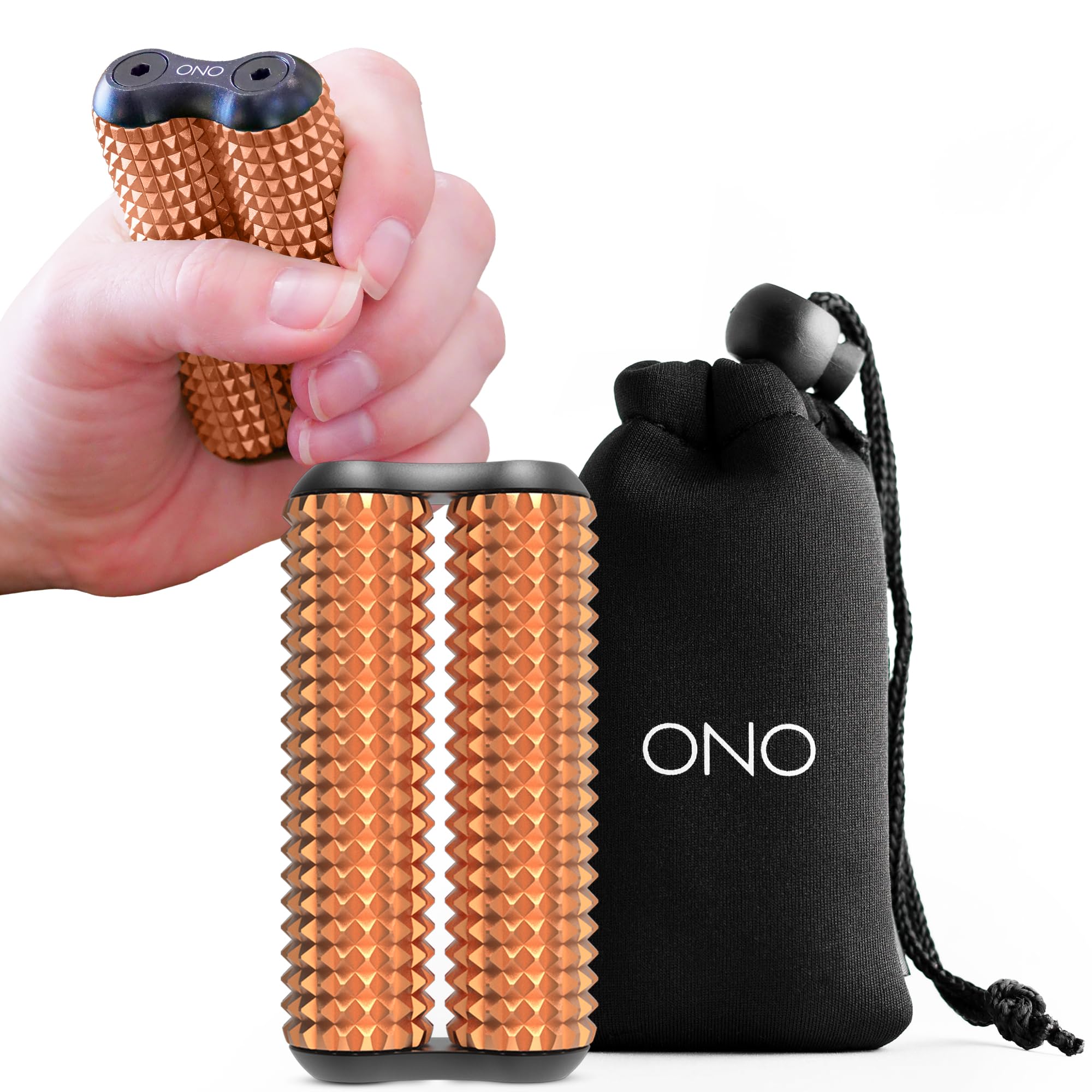 ONO Roller - Handheld Fidget Toy for Adults | Help Relieve Stress, Anxiety, Tension | Promotes Focus, Clarity | Compact, Portable Design (Acupressure, Junior Size - Aluminum)