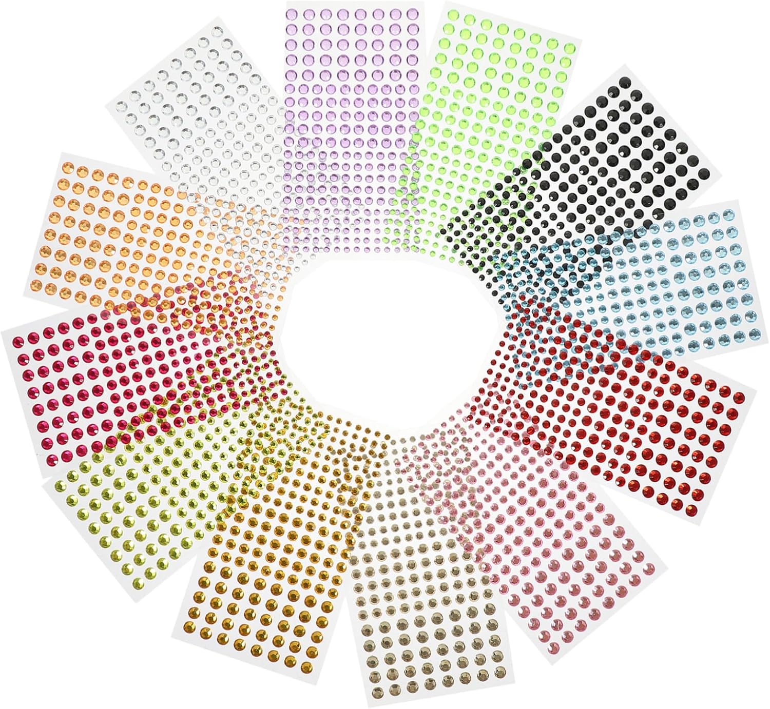 48sheets Self-Adhesive Face Gems and Rhinestones for Makeup of Stickers for Festivals Parties Crafts and Projects Eye-catching Body Decoration