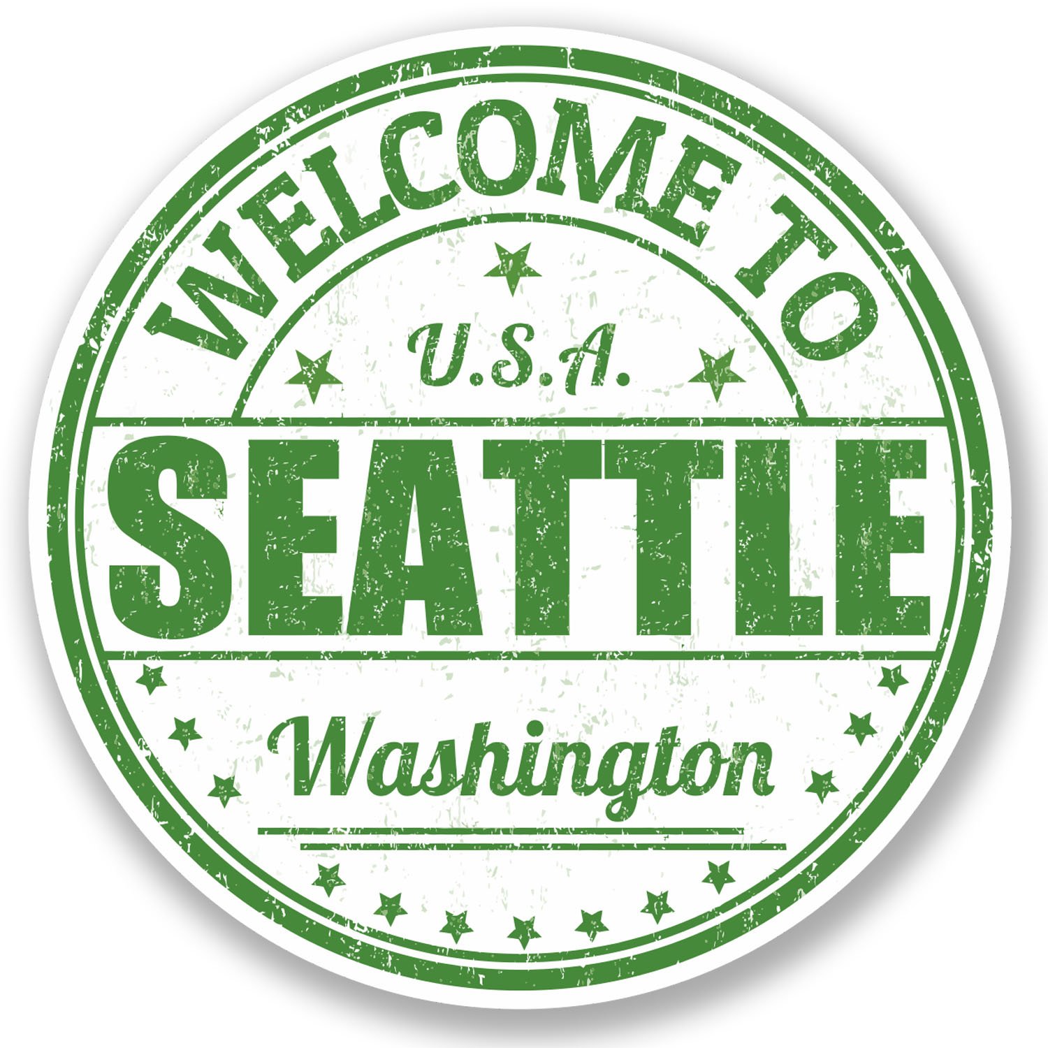 Destinationvinyl Multicolor 2 X 10Cm Seattle Washington Usa Vinyl Sticker Bike Laptop Car Travel Tag #5218 (10Cm X 10Cm)