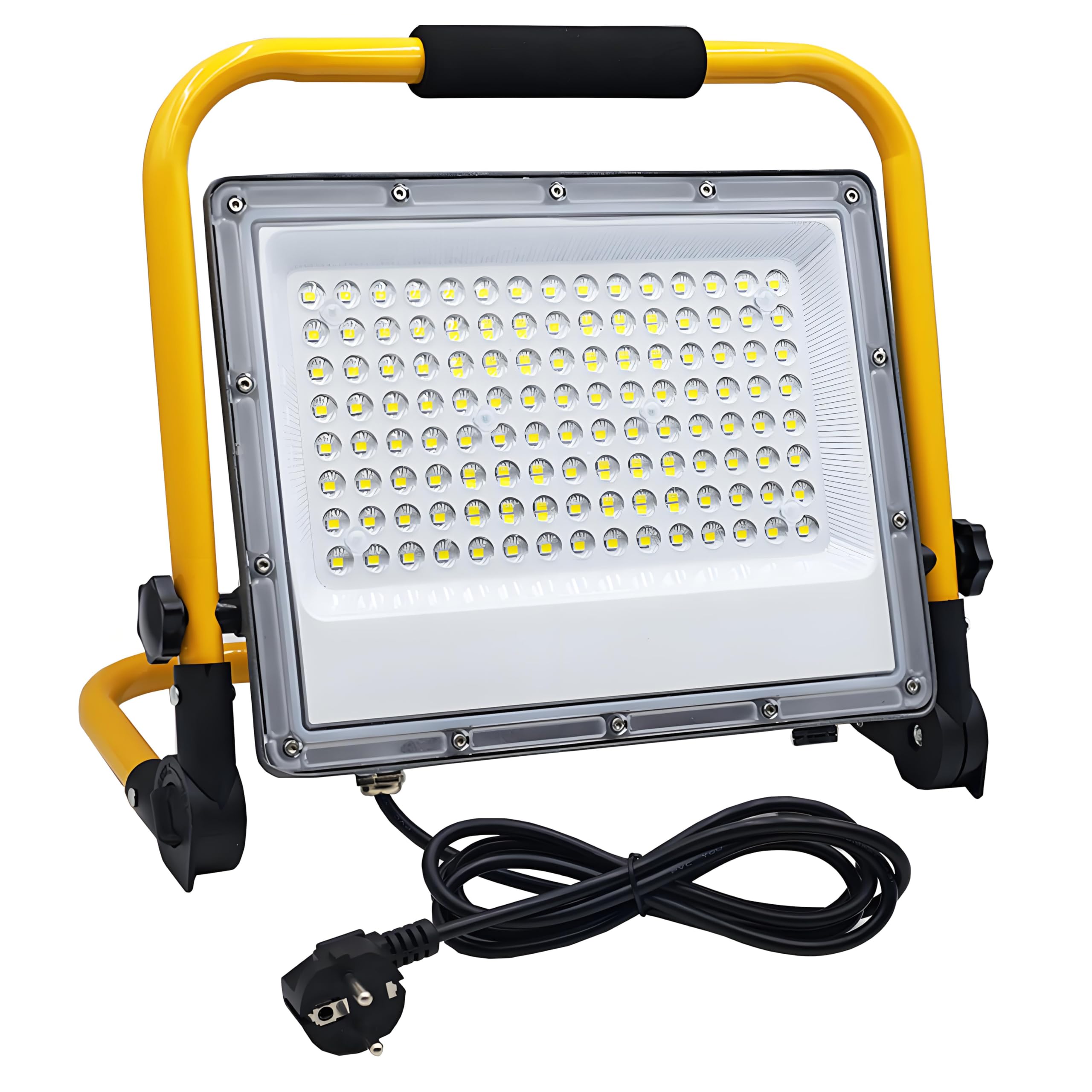 100W Foco de Trabajo LED, Foco LED Portátil con Enchufe, 10000LM Luz Portátil para Talleres, Obras y Garajes, Resistente al Agua IP66 con 2M Cable, 6500K
