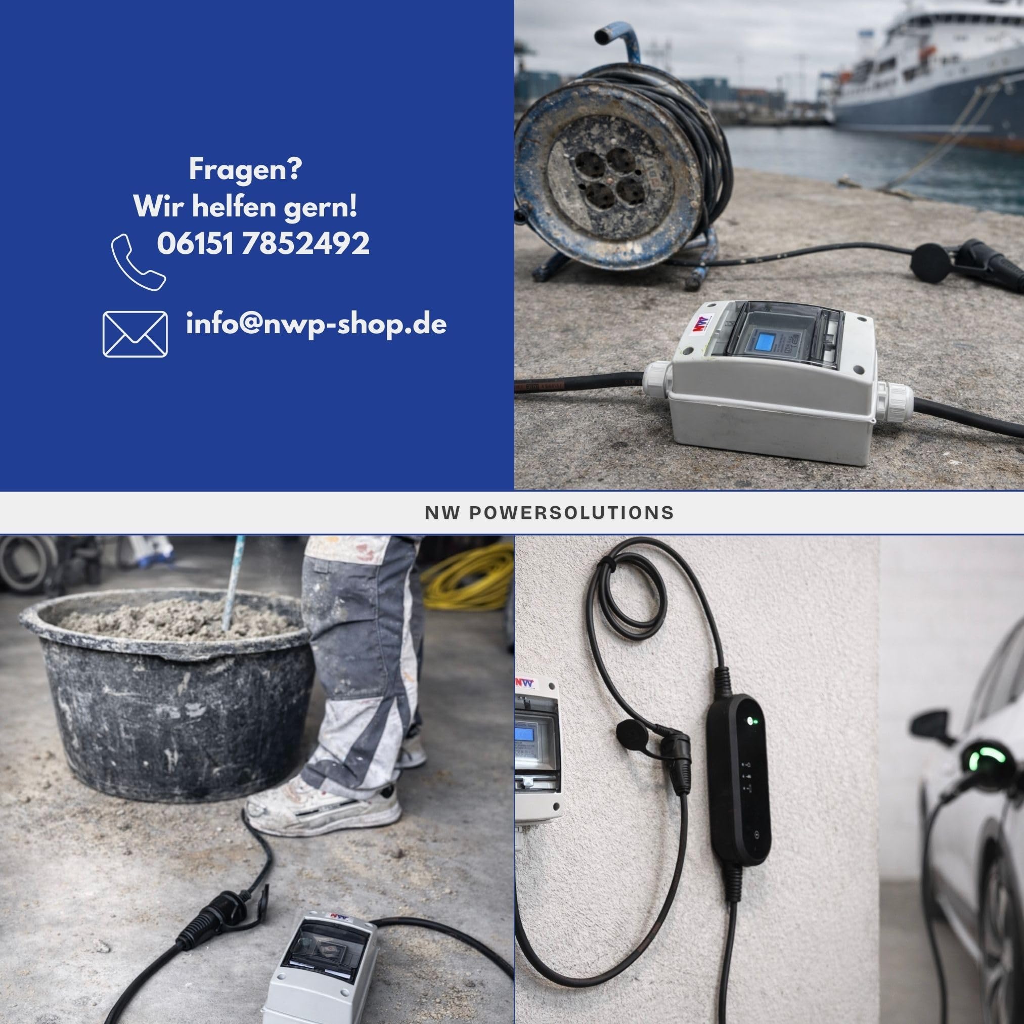 NWP Mobiler Schuko Stromzähler 230V digital MID-geeicht IP54 16A Energiezähler