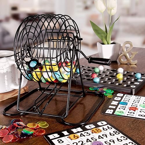 Miniatura 2 de Royal Bingo Supplies Juego de bingo de lujo – 50 tarjetas reutilizables, 300 fichas y 75 bolas gigantes – Ideal para fiestas, aulas, centros de