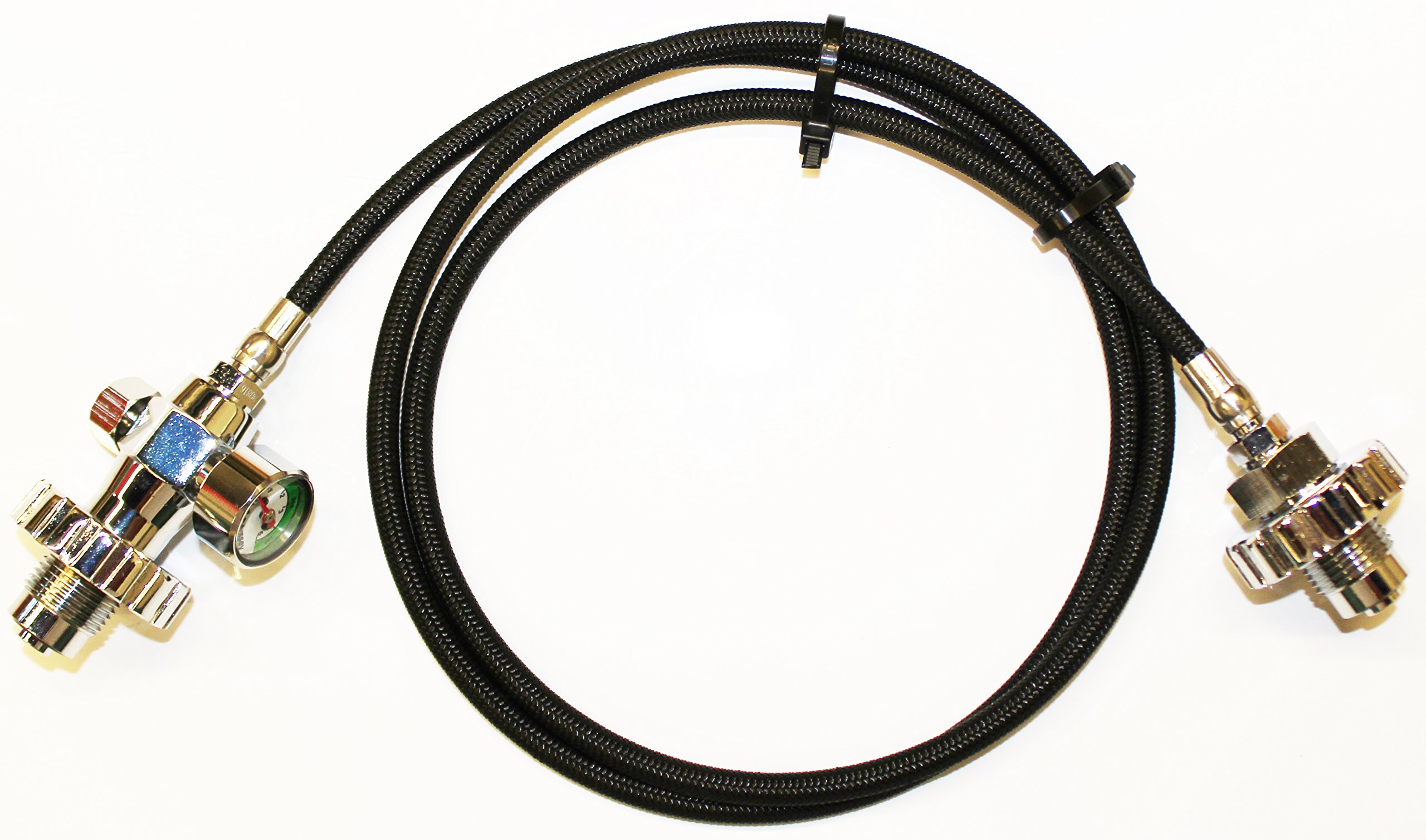 H2ODYSSEY Complete Scuba Transfill Hose Set Cylinder Equalizer DIN or Yoke (Adapter) with Deluxe