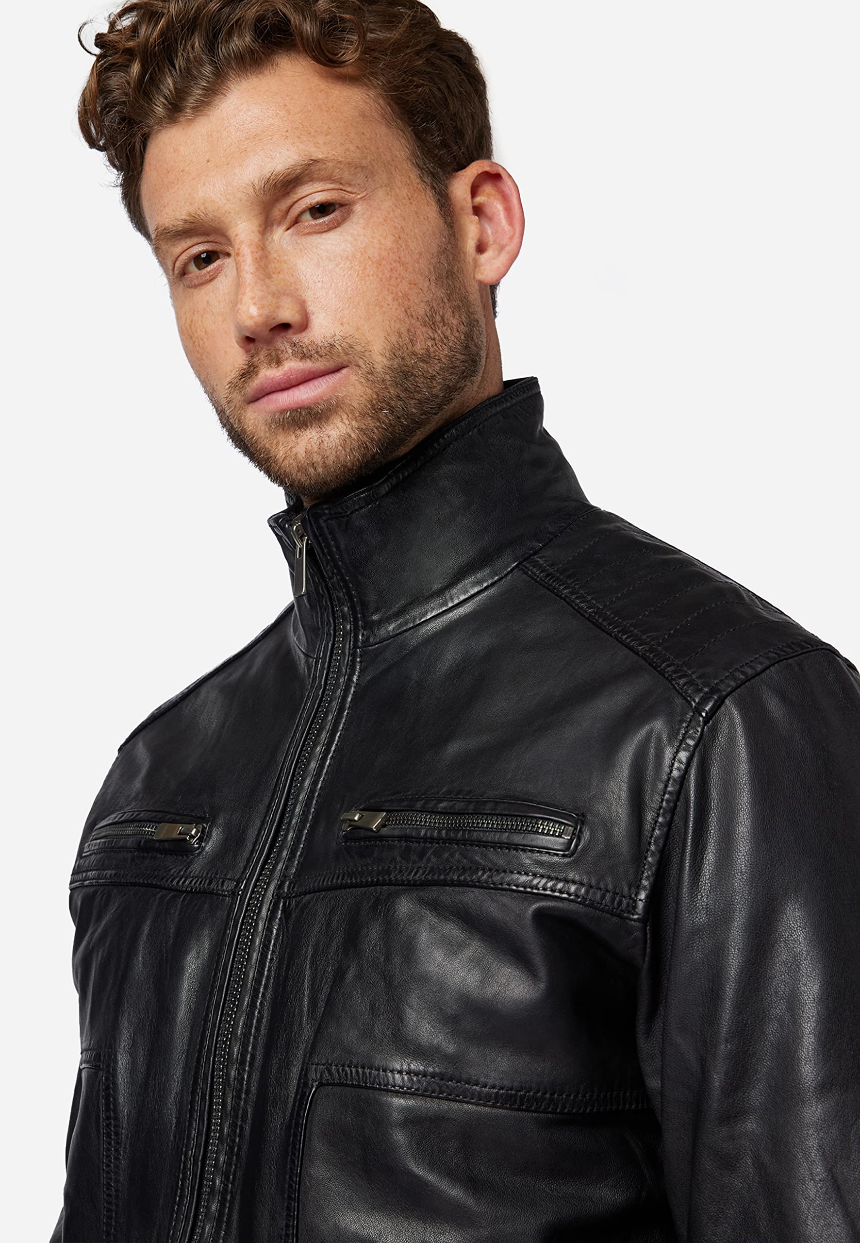 Albat Herren Bikerjacke aus Premium Lammleder