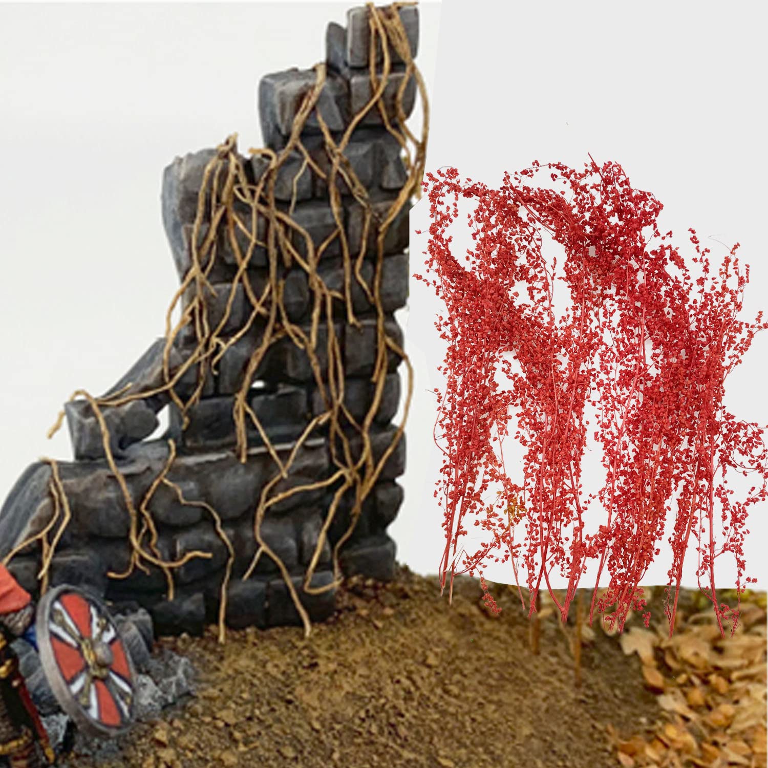 Cayway Statische Gras Tuft Miniatuur Struiken Model Trein Landschap Spoorweg Landschap, Rood