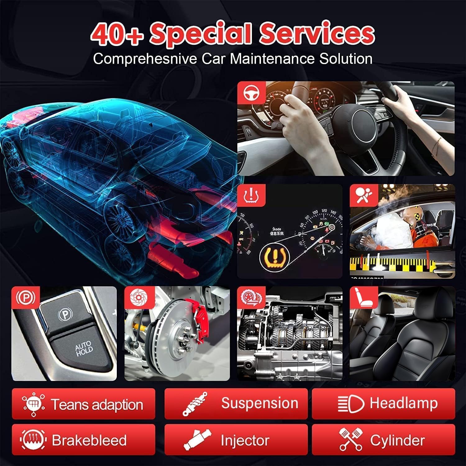 Screen displaying various special service functions on the Autel MaxiSys MS906 Pro