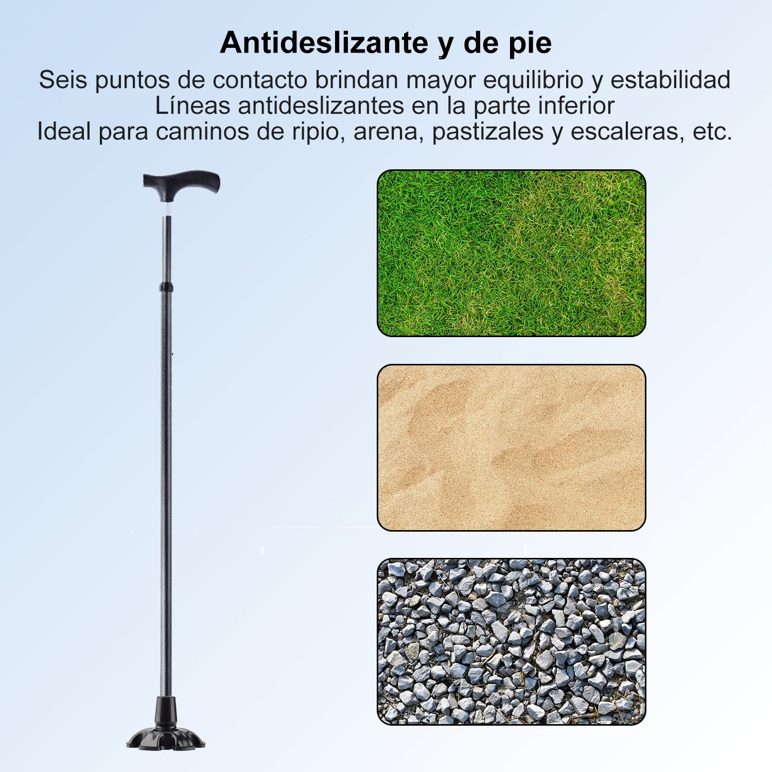 supregear 2 Paquetes de 6 Punto Antideslizantes para Puntas de Bastón, Repuesto 19 mm Estándar para Bastón de Marcha y Plegable, Negro