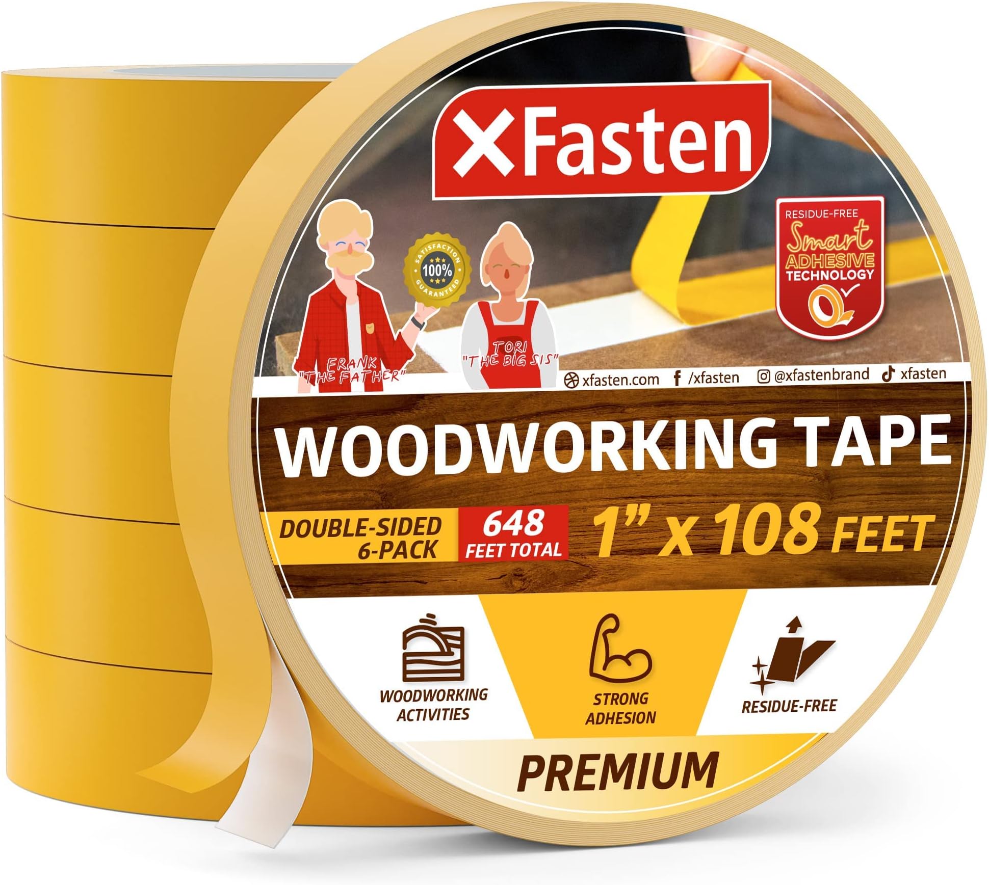 591 Double Coated Flatback Paper Tape (7 mil) (1" x 36