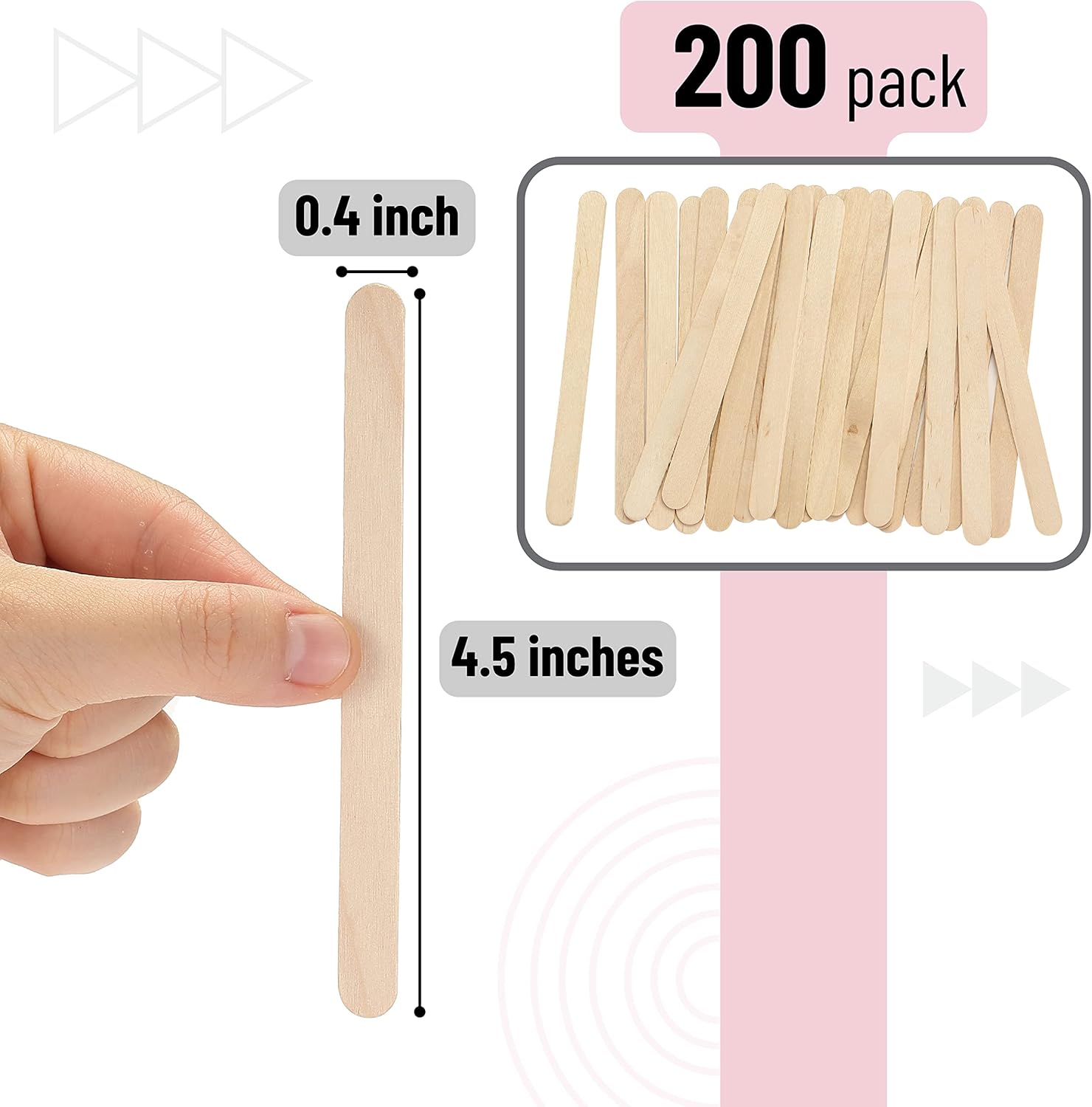 Buy Mr. Pen Popsicle Stick, Craft Sticks, 4.5 Inch, 200 Pack, Wax