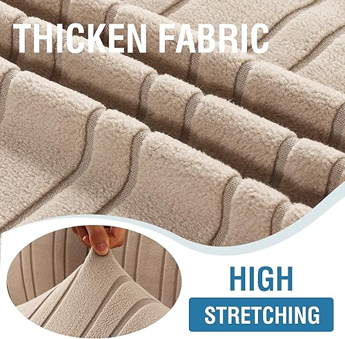 Miniatura 3 de H.VERSAILTEX Fundas para silla de alta elasticidad, funda de sofá de 1 pieza, funda de sofá antideslizante con parte inferior elástica, fundas para