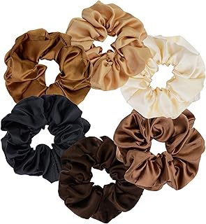 サテン シュシュ ヘアーバンド 大人っぽい 髪飾り エレガント レディース ガールズ ヘアアクセサリー 6点セット 簡単ヘアアレンジ