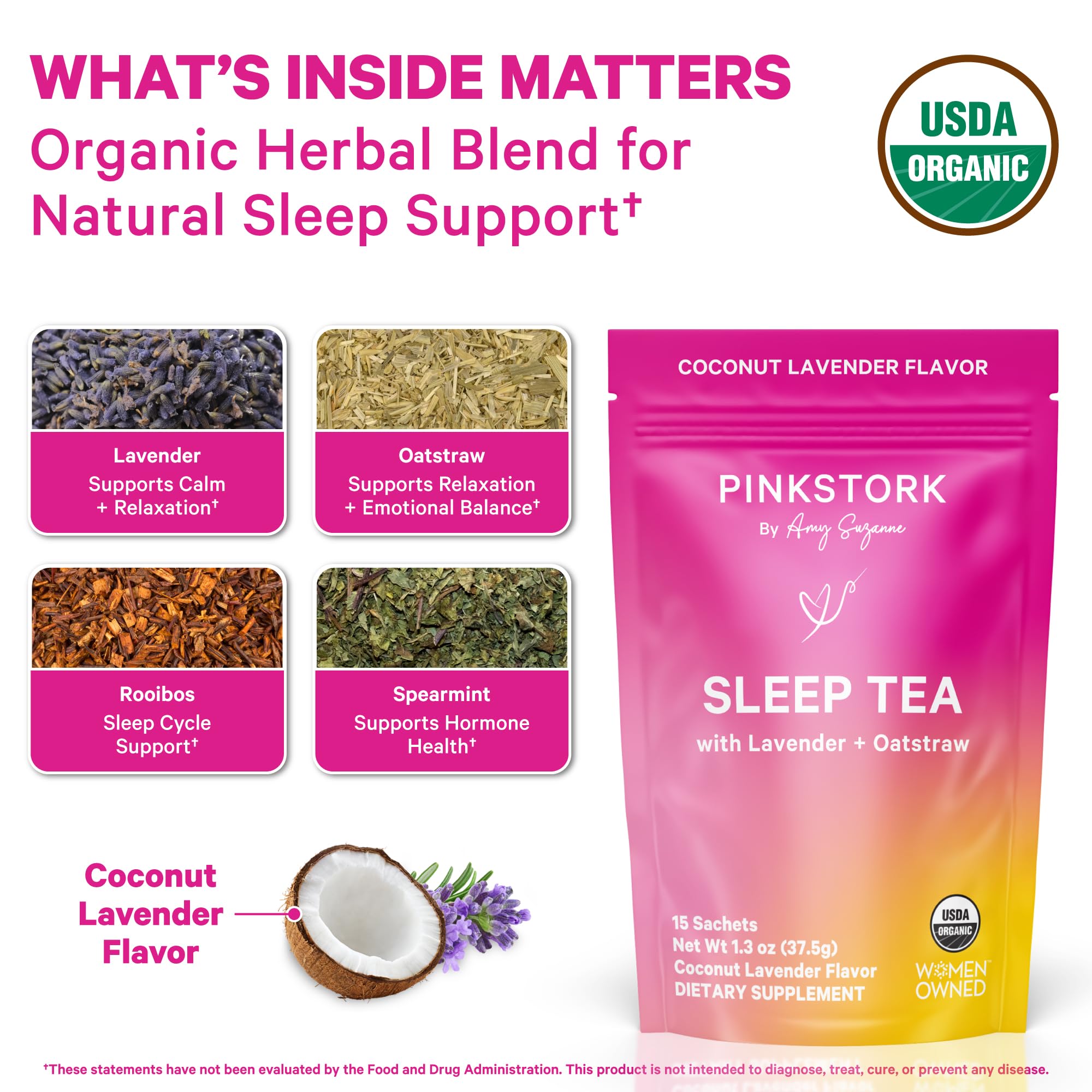 Snapklik.com : Pink Stork Organic Sleep Tea - Melatonin-Free - Calming ...