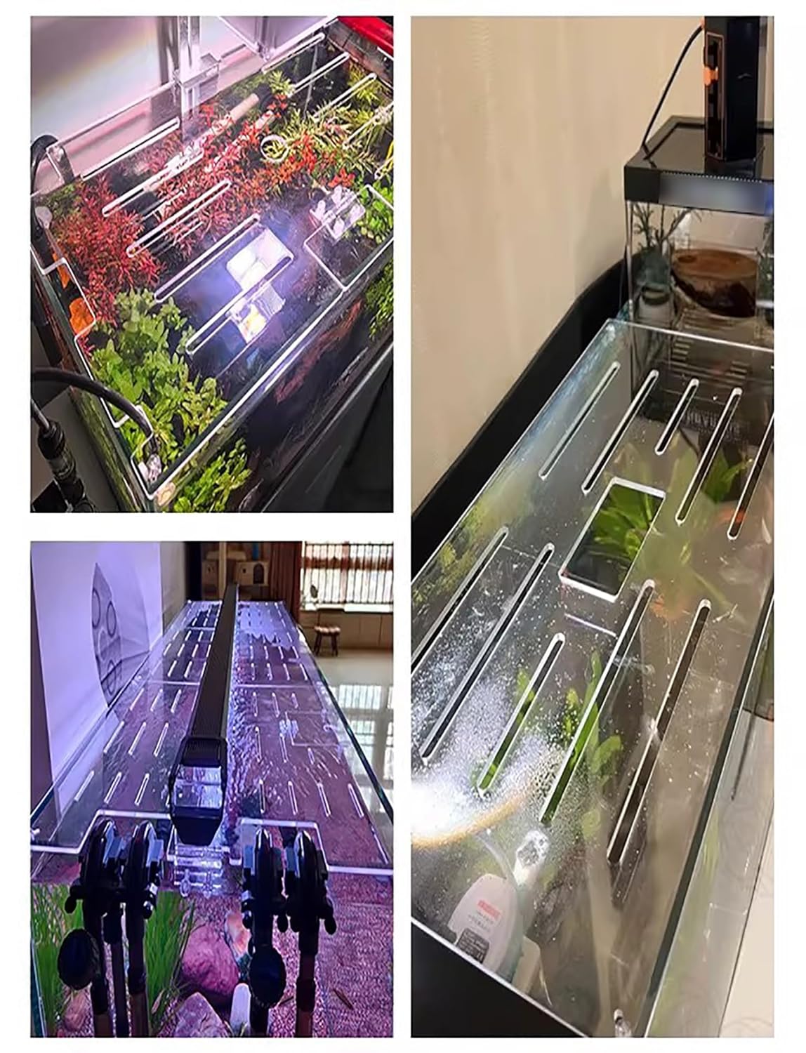 Clear Acrylic Aquarium Top Cover, Custom Terrarium Jumping Proof Hood - Avoid Cat Catching Fish, with Fresh Air Hole, Cut at Will(40x20CM/15.7x7.8in)
