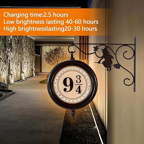 Miniatura 5 de DANGGEOI Luz nocturna decorativa de plataforma de 9 34, decoración de Navidad de Halloween, lámpara de pared de 9  con control remoto, 7 cambios de