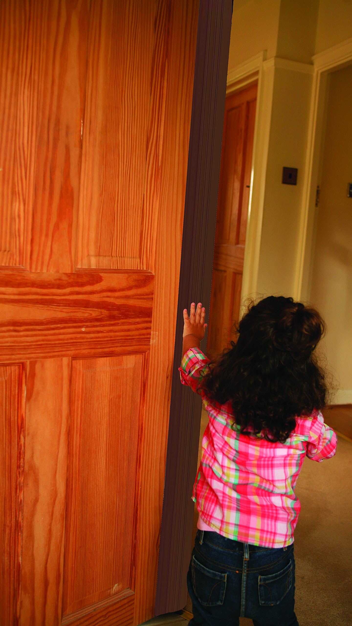 FINGER CLEAR FULL HEIGHT Baby & Child Home Nursery School Restaurant Nursing Care Home Door Edge Finger Guard Hinge Safety Shield Protector BROWN