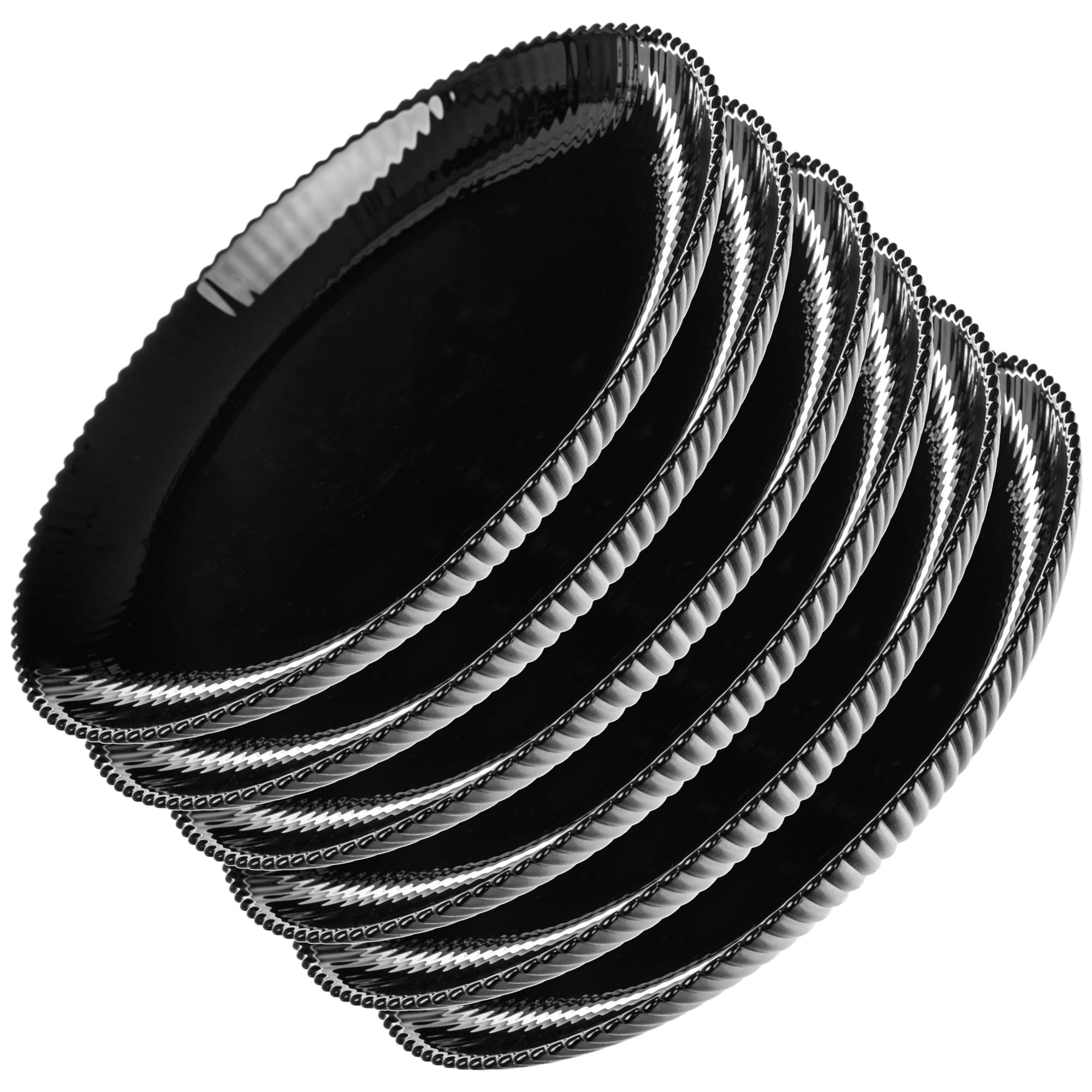 KADAX Piatti da dessert 19 cm in set da 6 piatti da colazione in vetro opalino, piatti piccoli per torte, dessert e colazione, lavabili in lavastoviglie (nero)