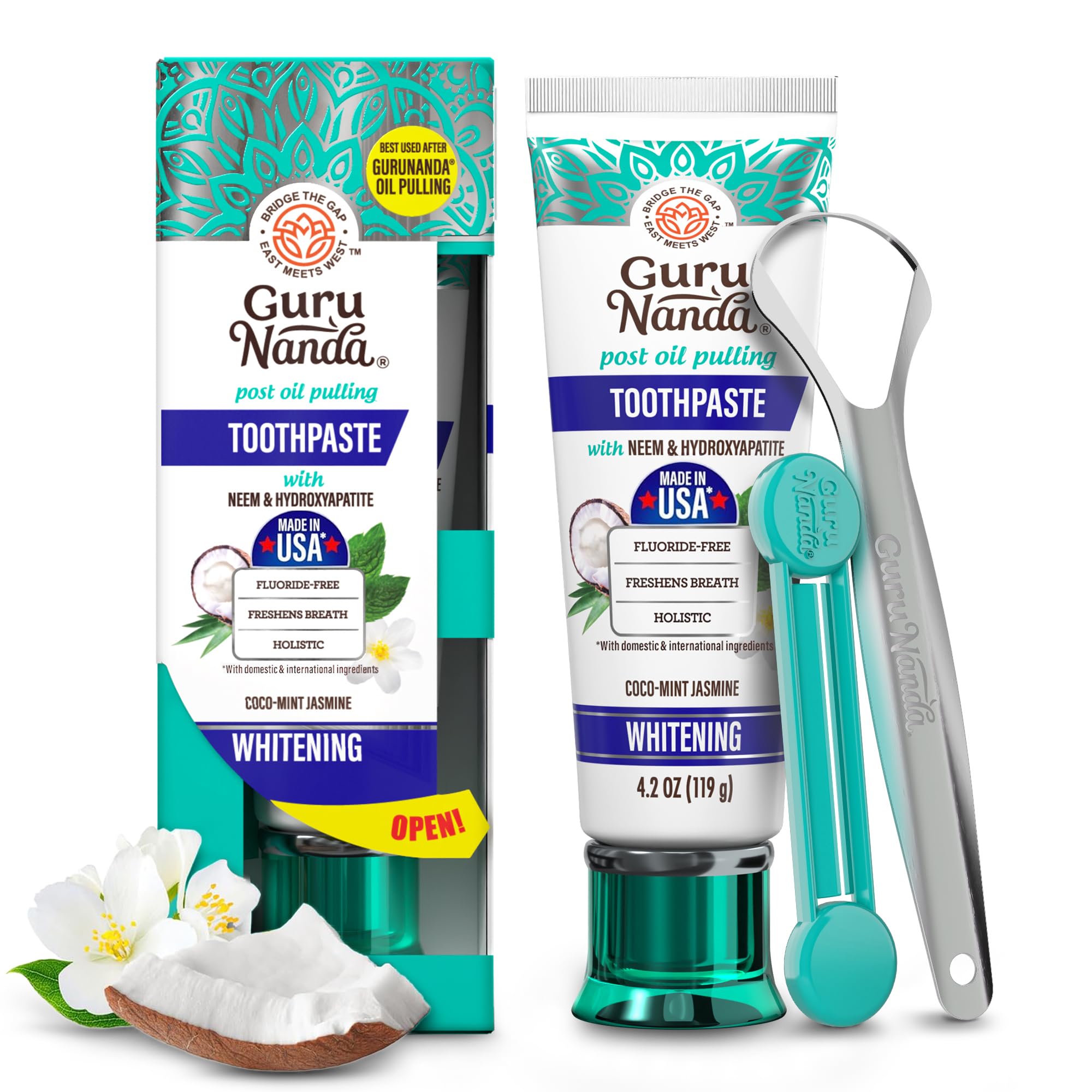 GuruNanda Hydroxyapatite Toothpaste with Neem SLS & Fluoride Free 124 ml
