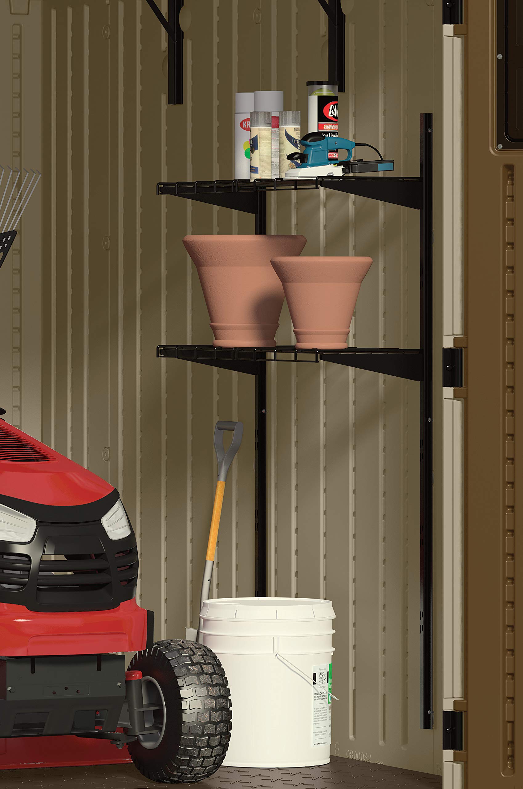 Suncast Dual Shelving Extension Kit for Sierra and Everett Sheds, Black