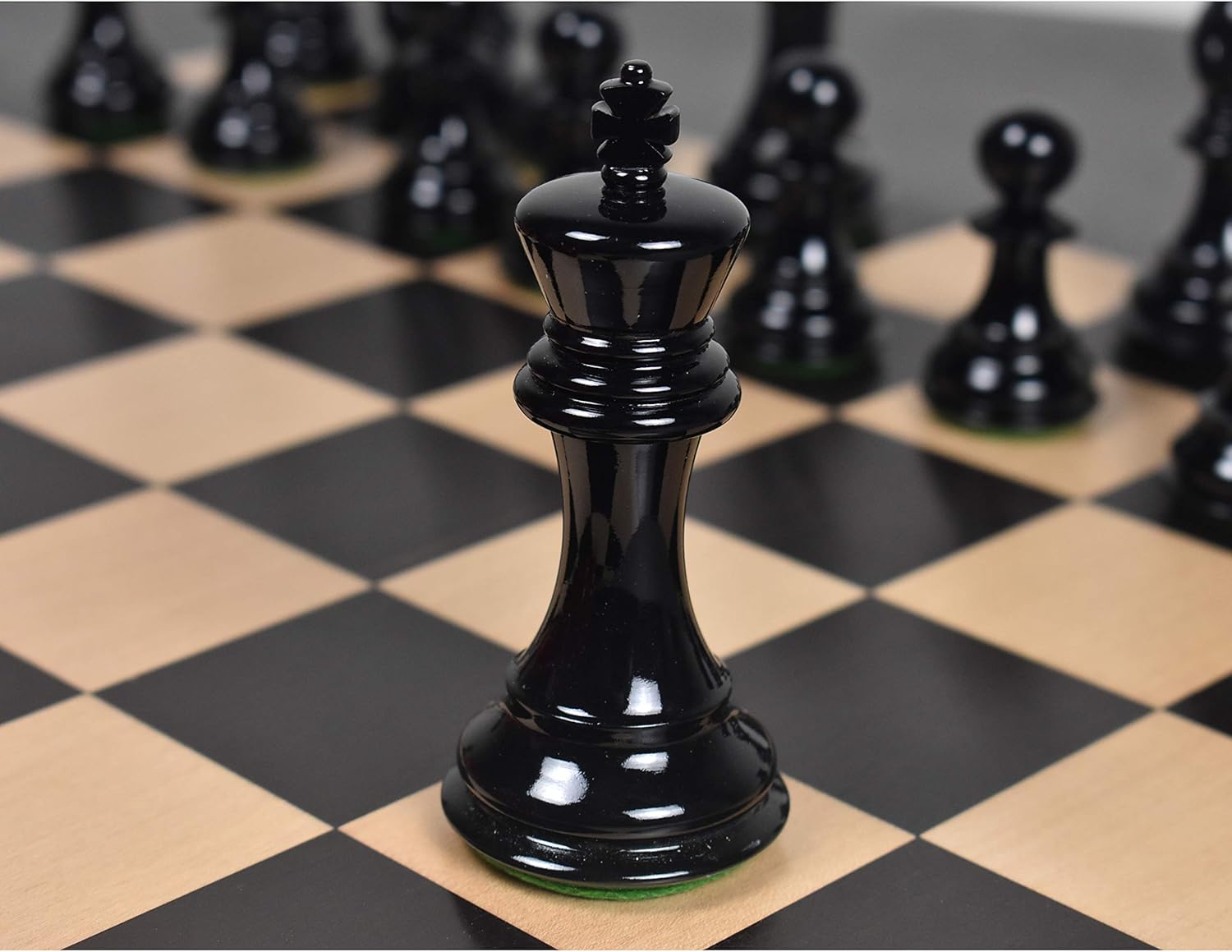 RoyalChessMall-4.1" Pro Staunton Weighted Red & Black Painted Wooden Chess Pieces Only Set