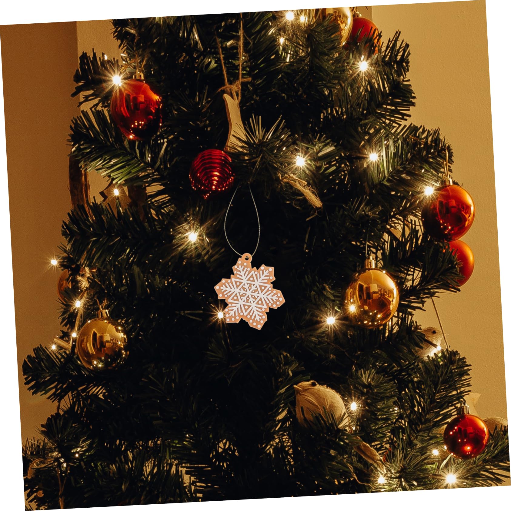 PRETYZOOM 100 STK Schneeflocke-Anhänger Weihnachtsschneeflockenverzierungen dekorative Schneeflocken Weihnachtsdekorationen Christbaumschmuck Süßigkeiten Weihnachtsbaumschmuck PVC