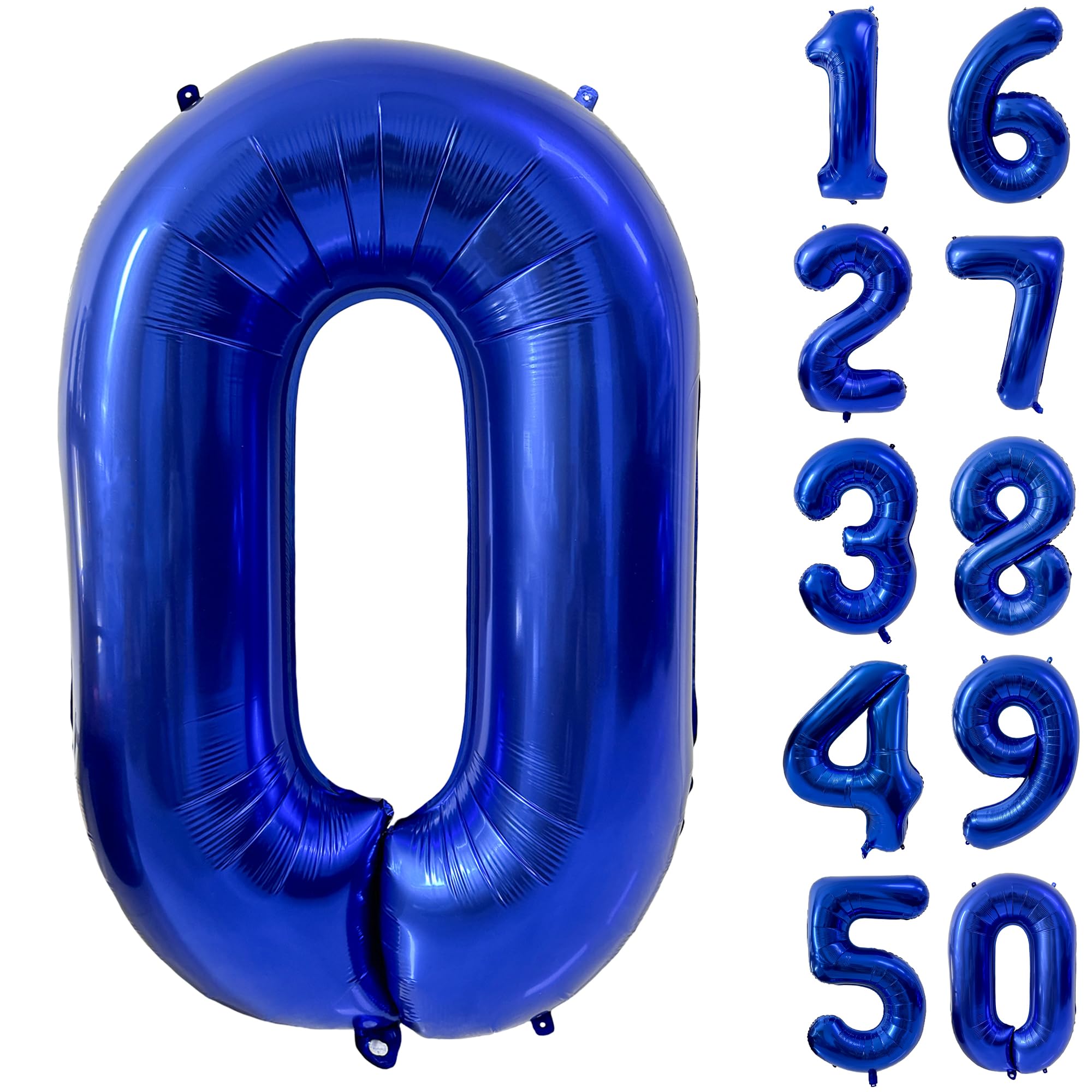 40 inch Dark Blue Number Balloon Navy Blue Balloons Giant Foil Helium Blue 0 Balloon for Birthday Party Decorations โ image 1
