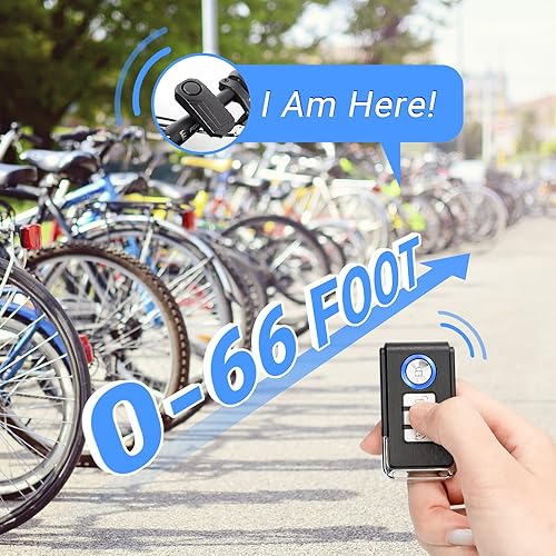 Miniatura 4 de Favoto Powersports - Alarma con control remoto, antirrobo, impermeable, sensor de movimiento de vibración inalámbrico para bicicletas, motocicletas,