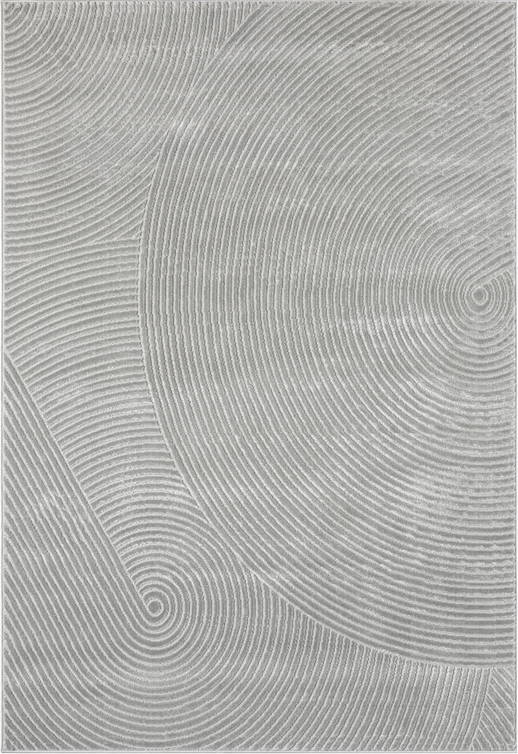 Abani Grey Area Rug for Living Room, Bedroom - Zen Reiki Pattern- 4 x 6 -Durable & Easy to Clean
