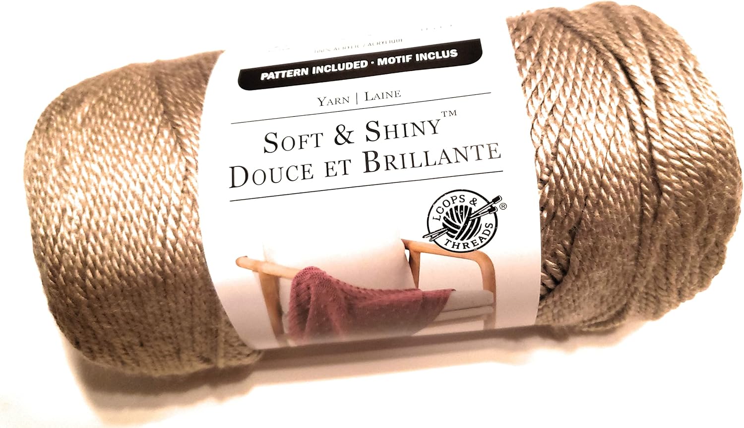 Soft & Shiny Yarn by Loops & Threads 1 Skein 6 Ounces 311 Yards Cappuccino