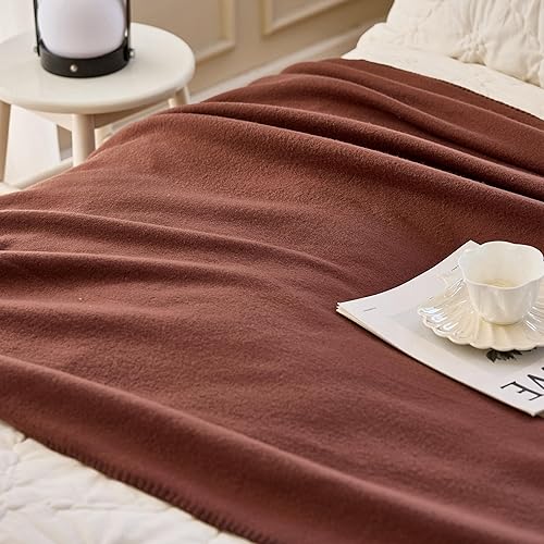 Miniatura 4 de CAI TENG Manta de forro polar a granel marrón para perro, ligera, cálida, suave, acogedora, de tela polar a granel, manta de viaje para niños,