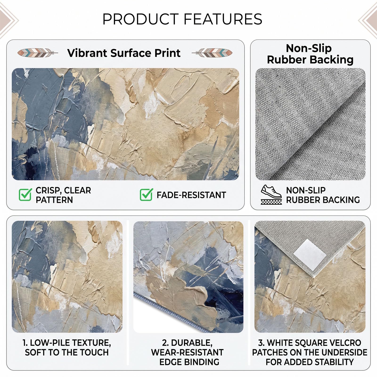 Générique Tapis Bloc De Couleur Pigment d’intérieur Durable, Facile à Nettoyer 200x300 cm, Moderne Art Abstrait Tapis pour Salon, Chambre, Cuisine ou entrée