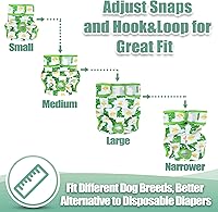 Vista 4 de wegreeco - Pañales lavables y reutilizables para perros (patrón elegante), pañales para perras, paquete de 3 (elegante, talla XL)