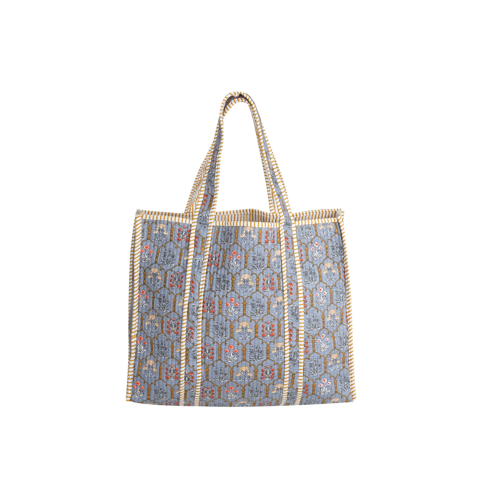 LKGSM RUGS Cotton Tiger Block Print Tote Bag, Indian Handmade Shopping Shoulder Bag, Unisex Market Daily Use, Dn 55, Standard