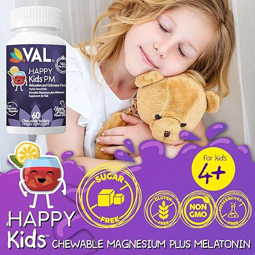 Miniatura 7 de VAL Melatonina Plus Magnesio Vitamina B6 Vitamina C Suplemento rutinario para la relajación y el sueño de los niños para niños más de 4 años, sin