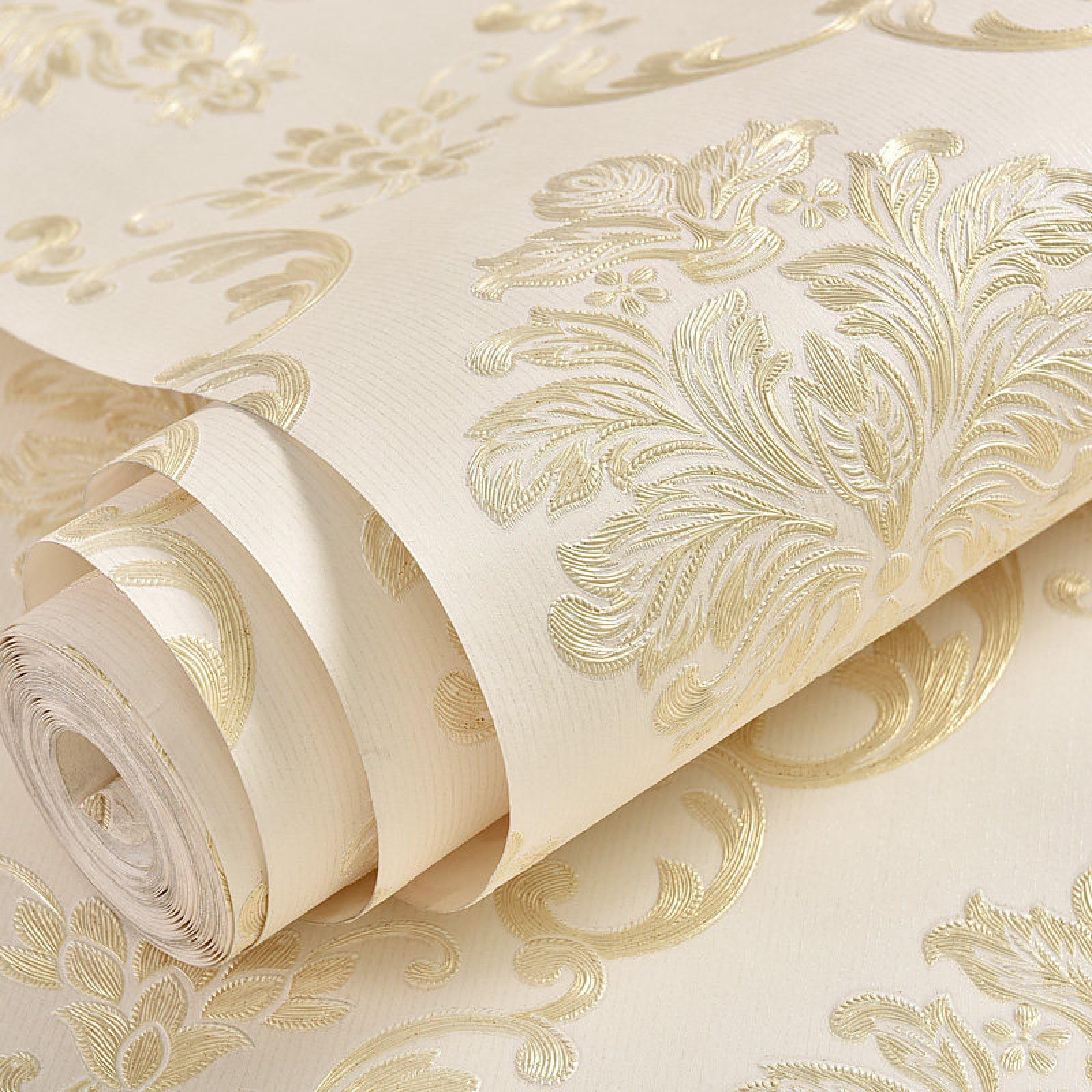 Samoprzylepna tapeta, ciemnozielone liście, 53 x 300 cm, 3 rolki, naklejka do tapety, art deco, do sypialni, kuchni, blatu, winylowa, wodoodporna, samoprzylepny tył, plastikowa rolka