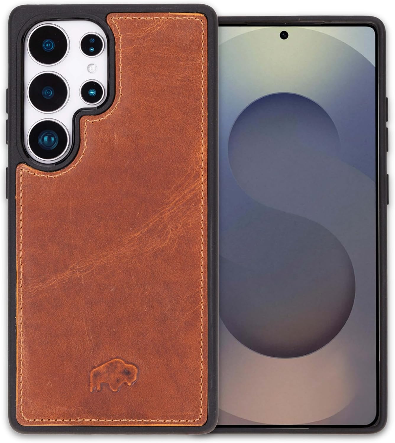 BLACKBROOK Leather Case for Samsung S25 Ultra, Wireless Charging Ready, Full Grain Leather Case for Samsung S25 Ultra - Easy Access, Slim Fit, Soft - York Protective Phone Case