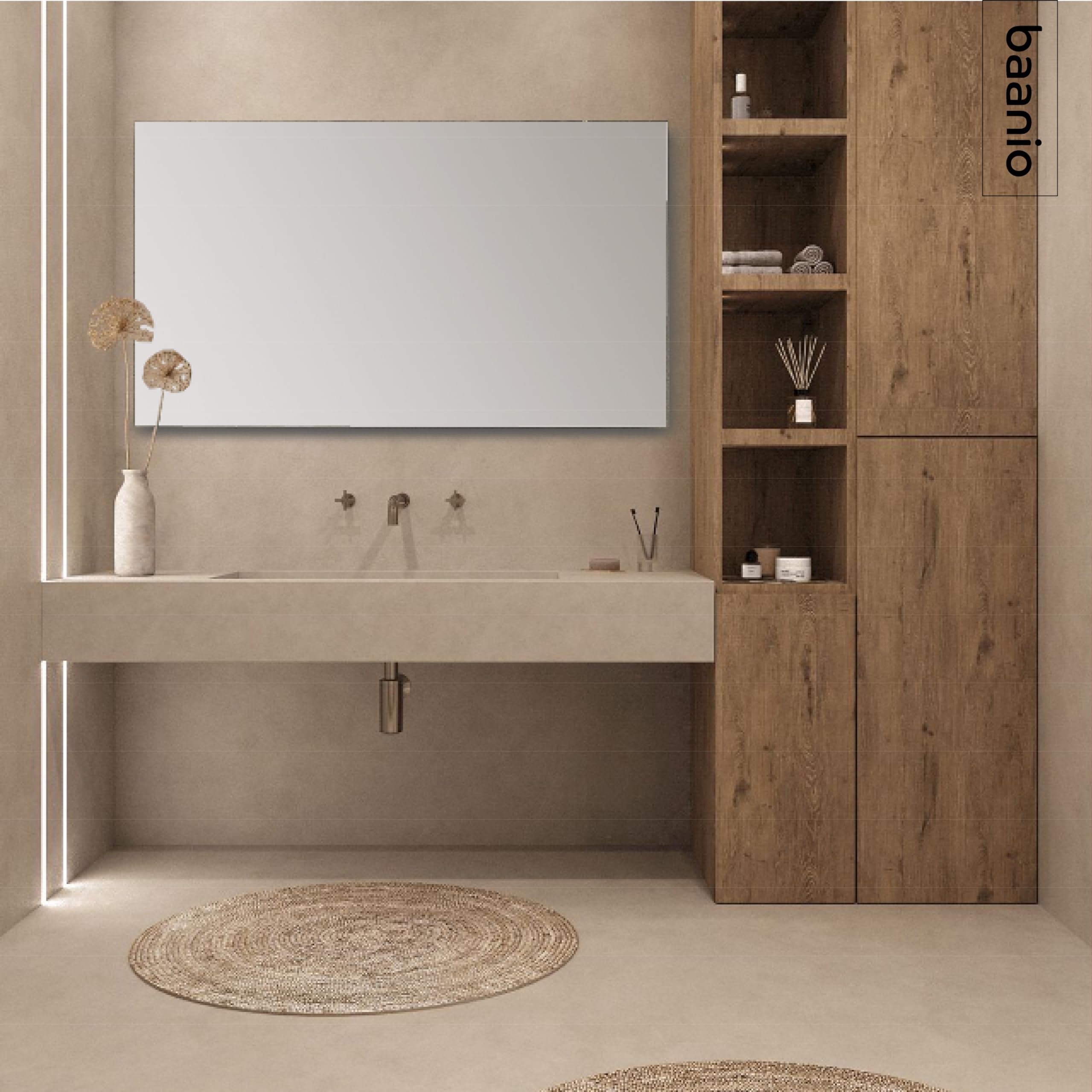 Espejo Baño Rectangular 80x140 cm Pure | Espejos de Baño con Antivaho | Vidrio Resistente 4 mm, Plata Ecológica sin Cobre, Fácil Instalación | Montaje Horizontal o Vertical | Diseño Moderno
