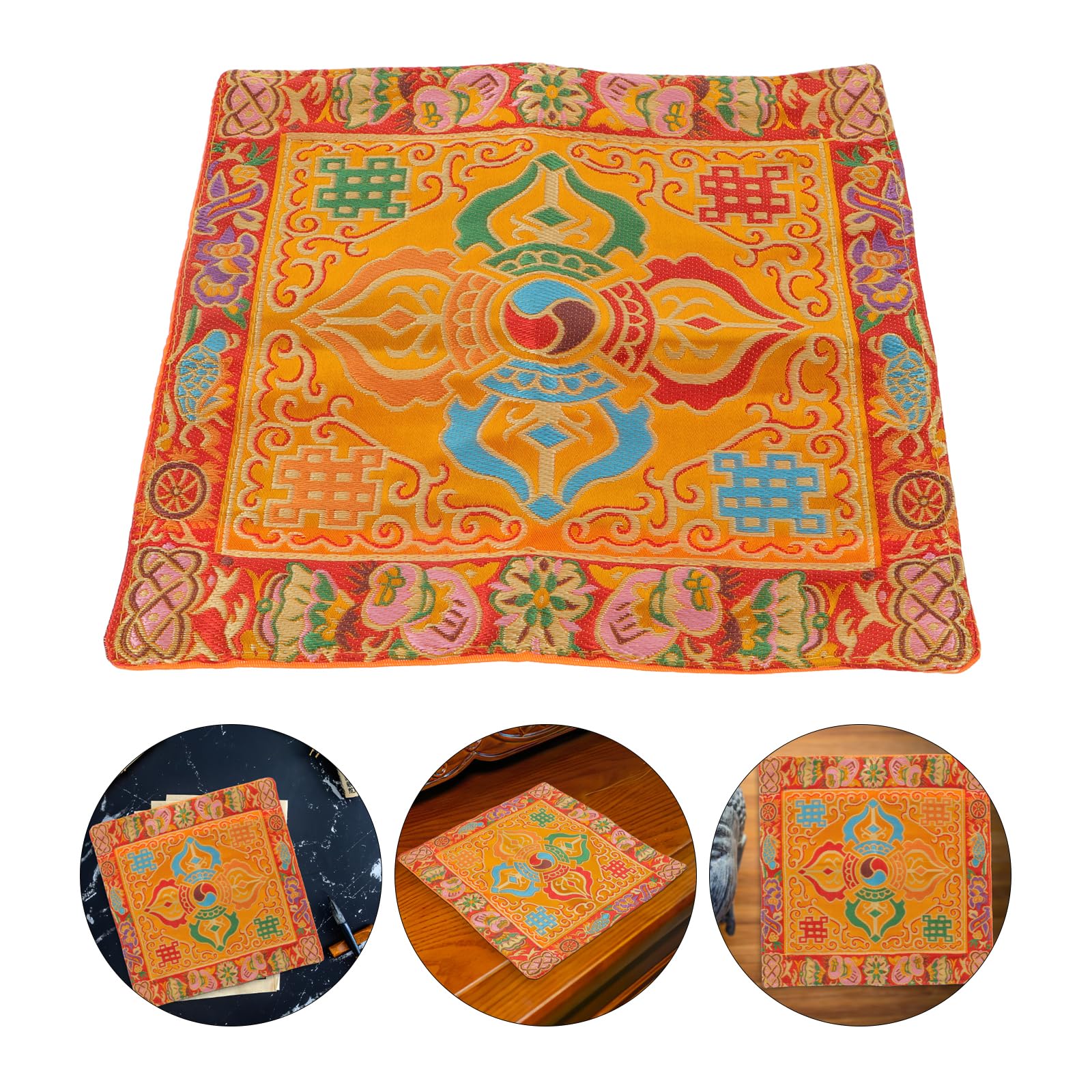 DIYEAH 8.7 Inch Brocade Embroidery Buddhist Altar Cloth Wrapping Cloth for Temple Rituals and Home Decoration - Image 2
