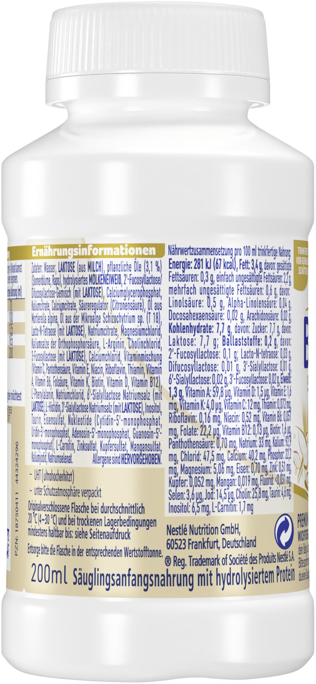 Nestlé BEBA SUPREME 1 Anfangsmilch trinkfertig, 12 x 200ml