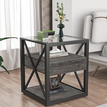 Round Coffee Table, 31.4" Modern Circular Center Table with Thick MDF Top, Crossed Wood-Look Legs, Gray Stone Texture Finish, Anti-Slip Pads, Easy Assembly Living Room Accent FurnitureProduct M