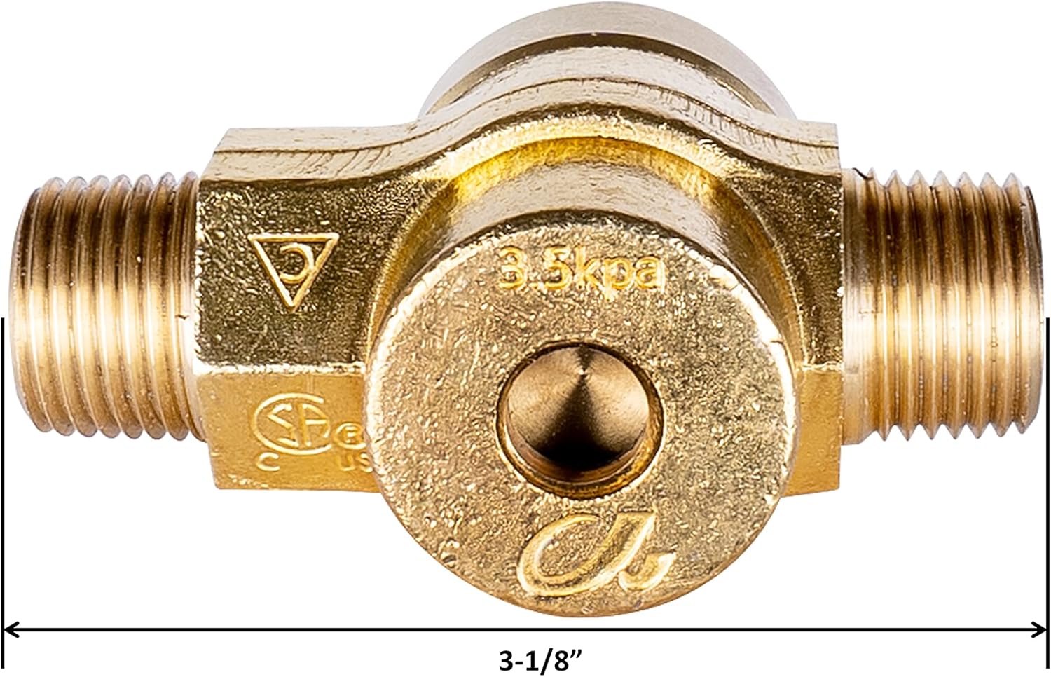 GSW WR-GV Copper Gas Valve with Handle for Commercial Wok Range, CSA Approved, 1/2" NPT X 1/2" NPT 1/2 PSI