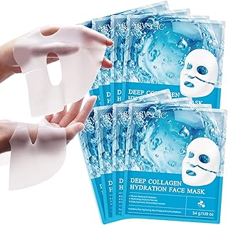 Masque Collagene Visage Korean, Masque Visage, Bio-Collagen Real Deep, Masque Coréen Collagene, Hydratant et Raffermissant, Anti-Rides et Liftant, Créer une Peau Rebondie, Adapté à Tous Types de Peau