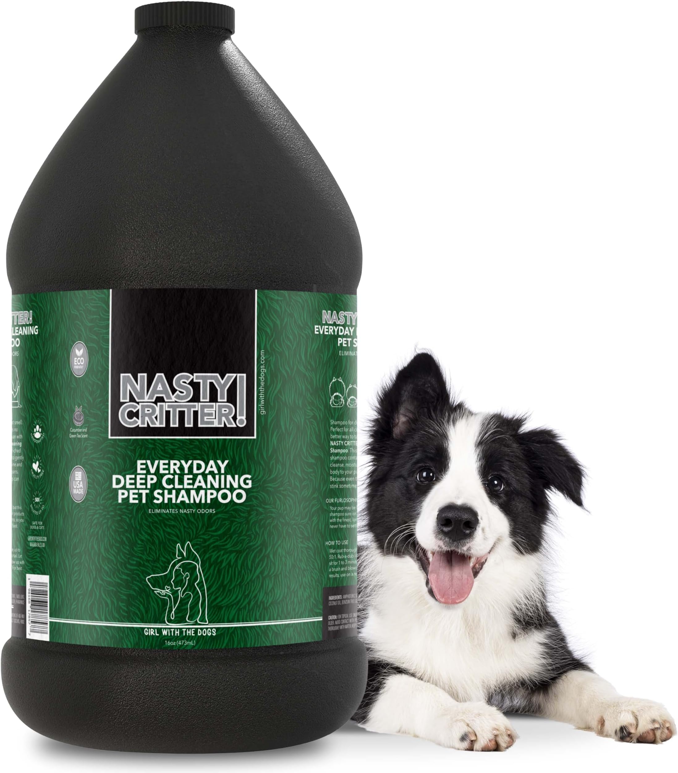 Nasty Critter! by Girl With The Dogs - Made in USA - Everyday Deep Cleaning Dog Shampoo for 8 Weeks and Up, 1 Gal