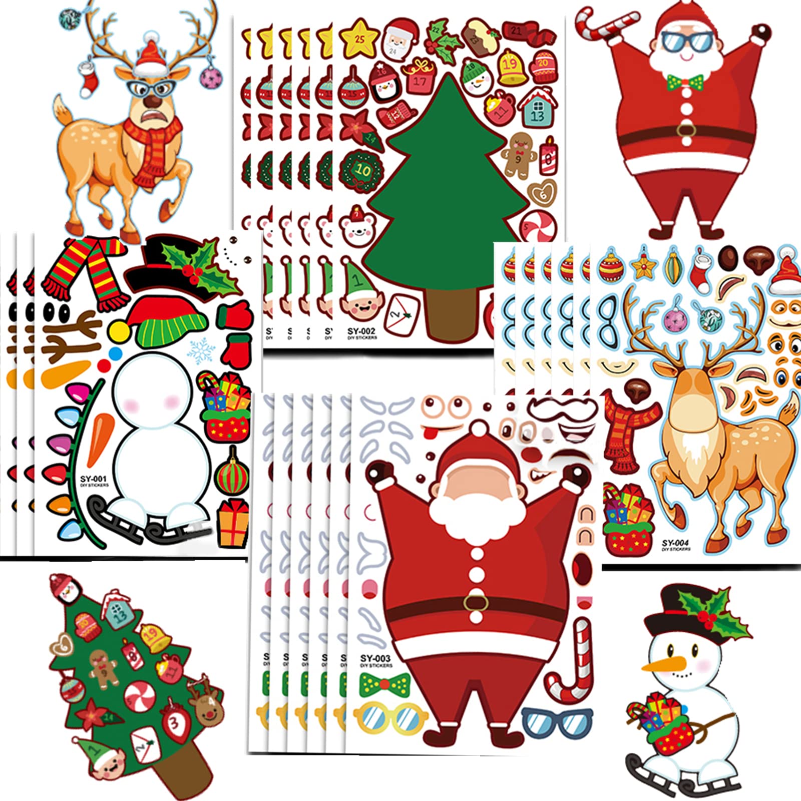 Disegno di Viso di Babbo Natale a colori per bambini