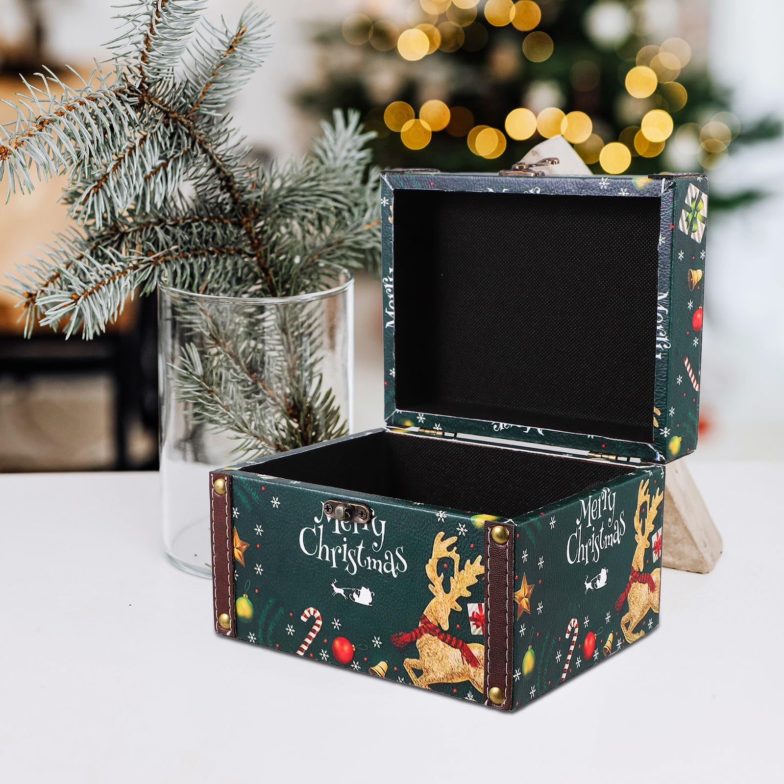 Toyvian 3 Stück Weihnachtskiste für Süßigkeiten und Schmuck, Vintage | Große Kapazität, Dekorative Kasten im Antik Look, für Feiertage und Deko, Organisiert Kleinteile