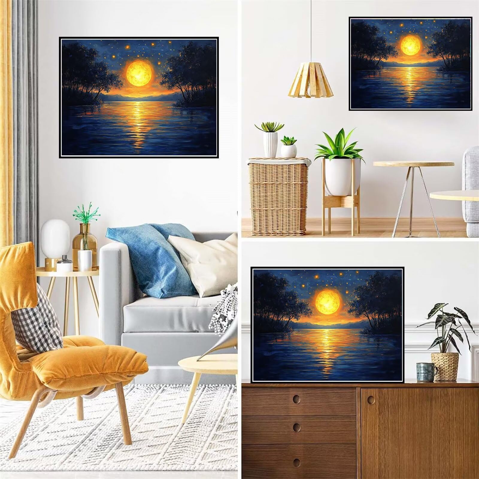 Diamond Painting Kit Completo Atardecer, Pintura Diamante 60 x 90 cm, B-330