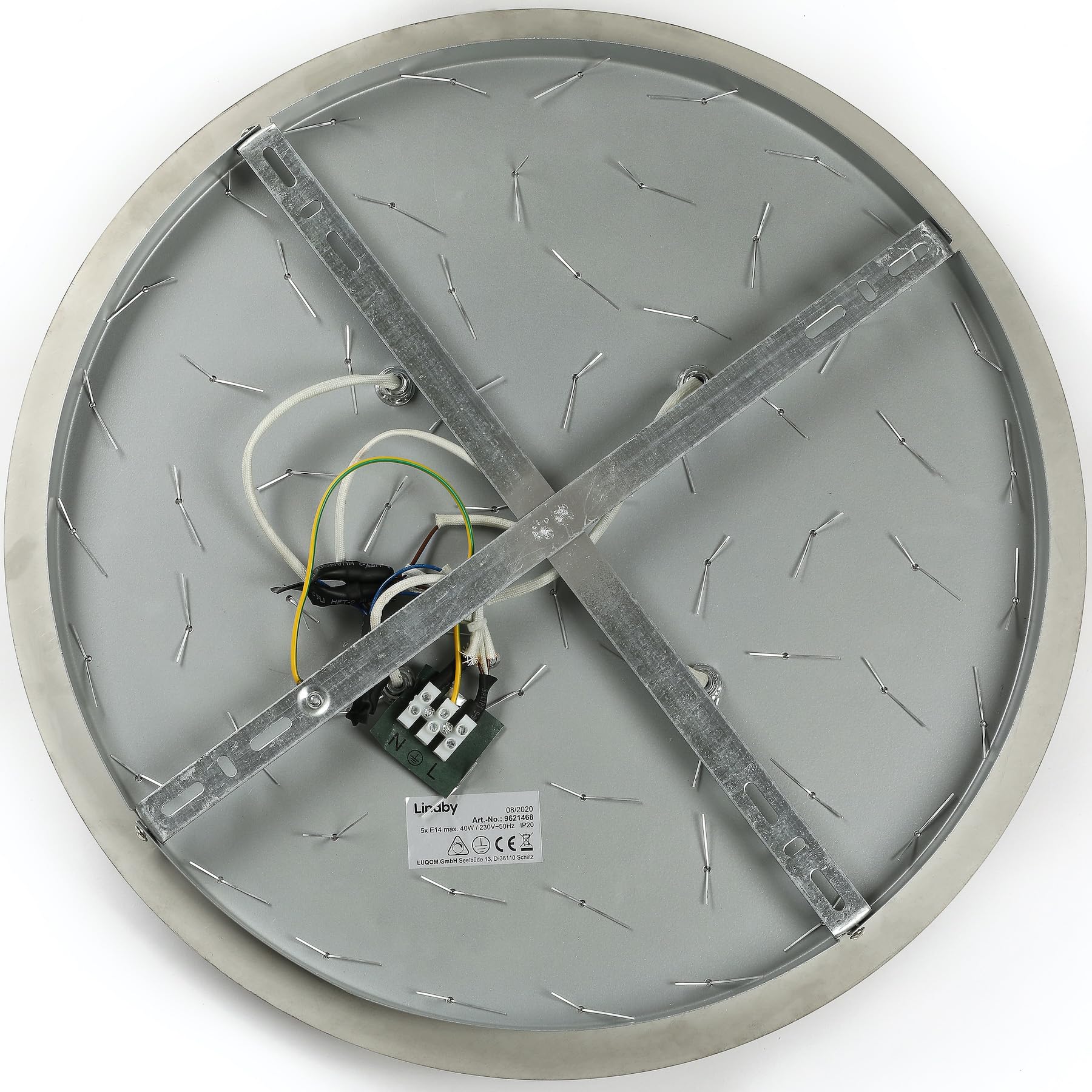 Lindby Kristall Look Deckenleuchte Metall Acryl, Deckenlampe rund 5 flammig 5x E14 max. 40W ohne Leuchtmittel Wohnzimmerlampe Schlafzimmerleuchte