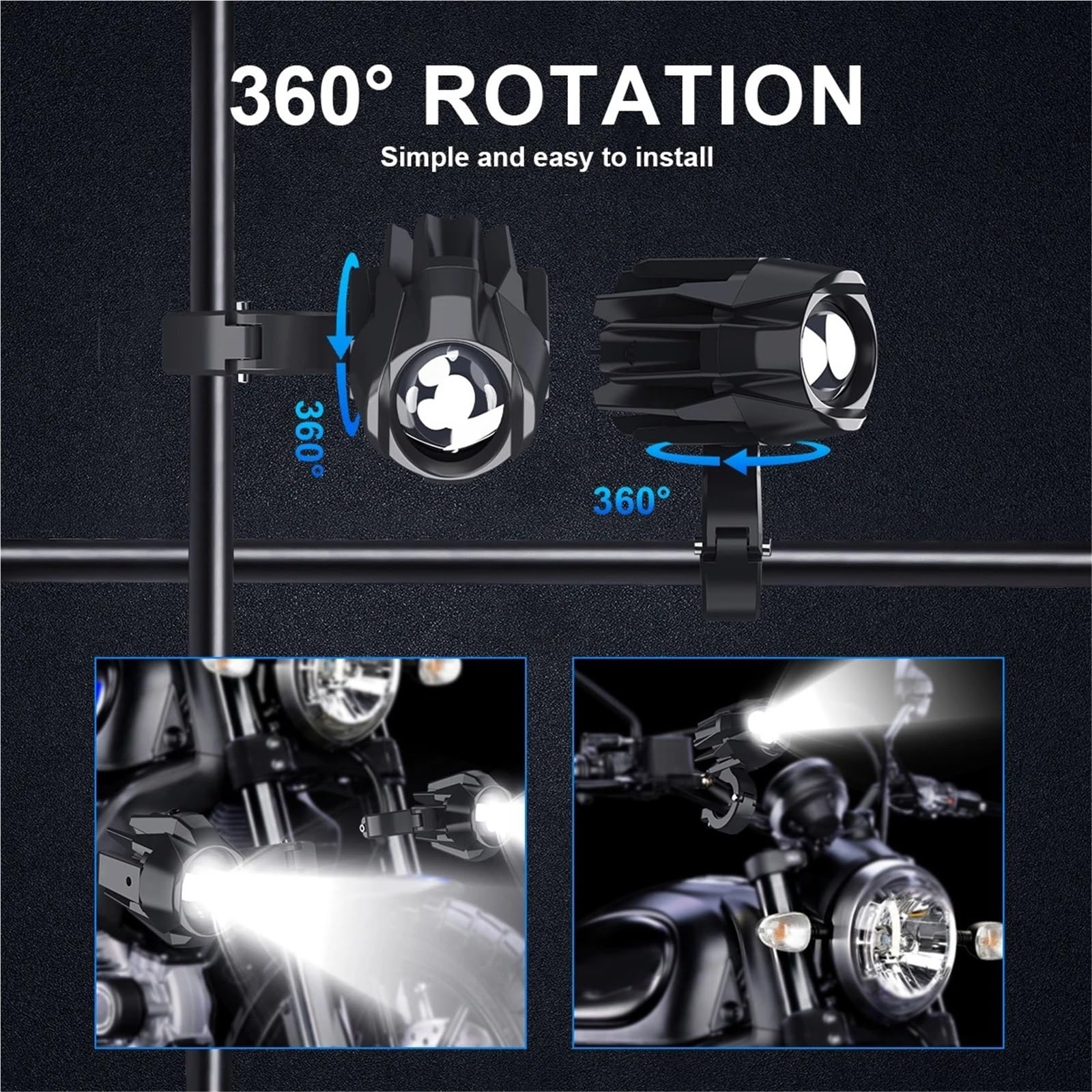 Moto Fari Stradali Spot Light Beam Per BMW 2 Pezzi Fendinebbia Per Moto Lampada Ausiliaria 6000K Super Bright Driving DRL Kit Lampadine Di Illuminazione A LED
