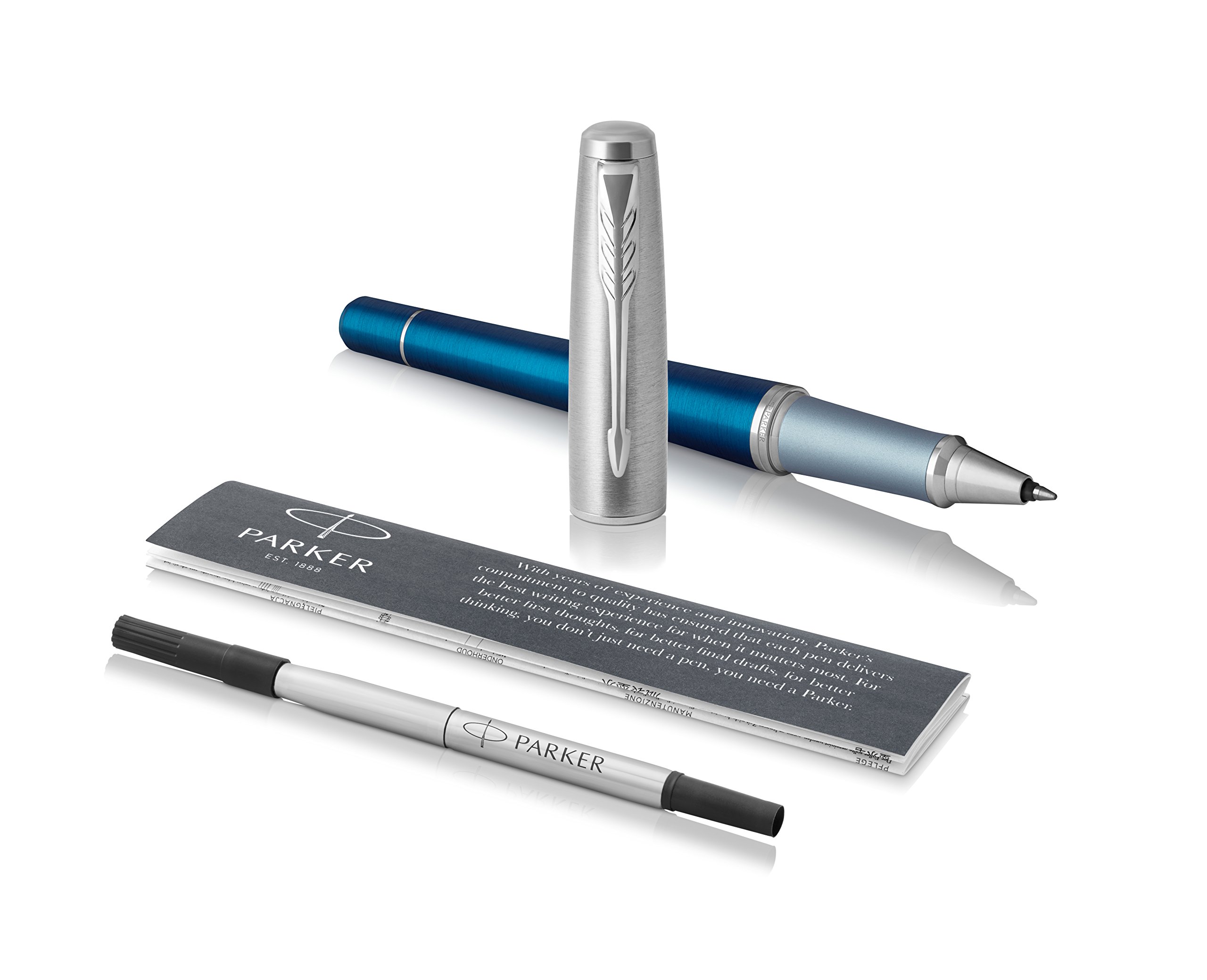 Parker Urban Rollerball Pen, Premium Dark Blue with Fine Point Black Ink Refill (1931566)