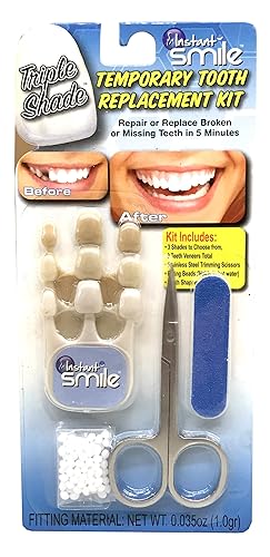 Instant Smile Kit de dientes temporales de triple sombra: reemplaza un diente perdido en solo 5 minutos