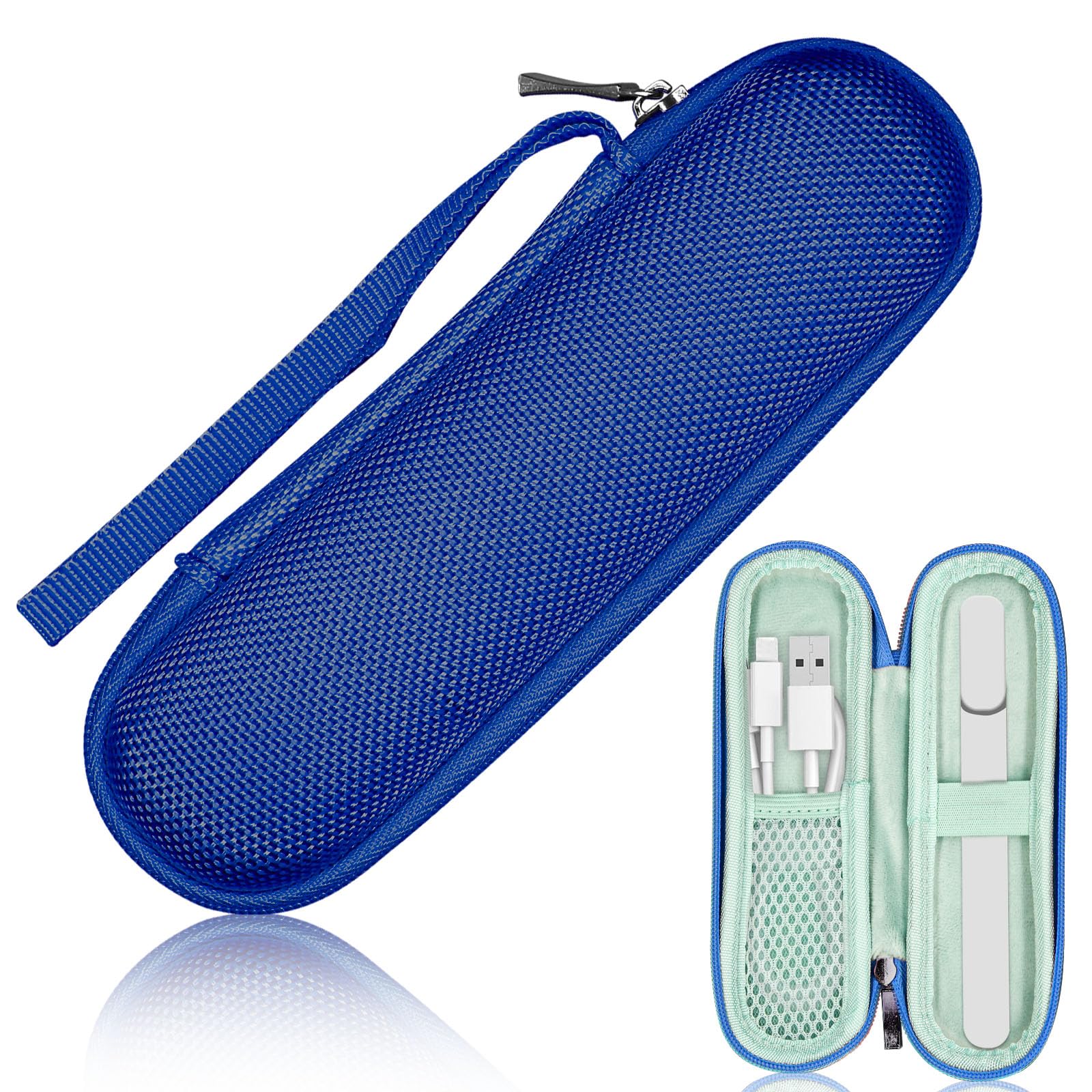 Portable Eva Hard Carrying Case for Solawave 4-in-1 Facial Wand, Hard Protective Carrying Case Bag for Storing Cable USB Earphones, Hard Case Facial Wand Case with Zipper and Hanging Rope(Dark Blue)